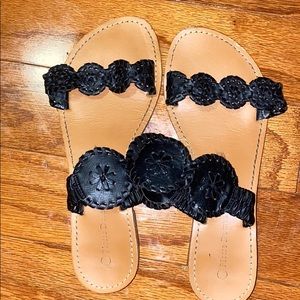 Black two strap jack roger lookalikes size 5.5